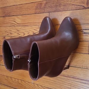 Brown platform booties